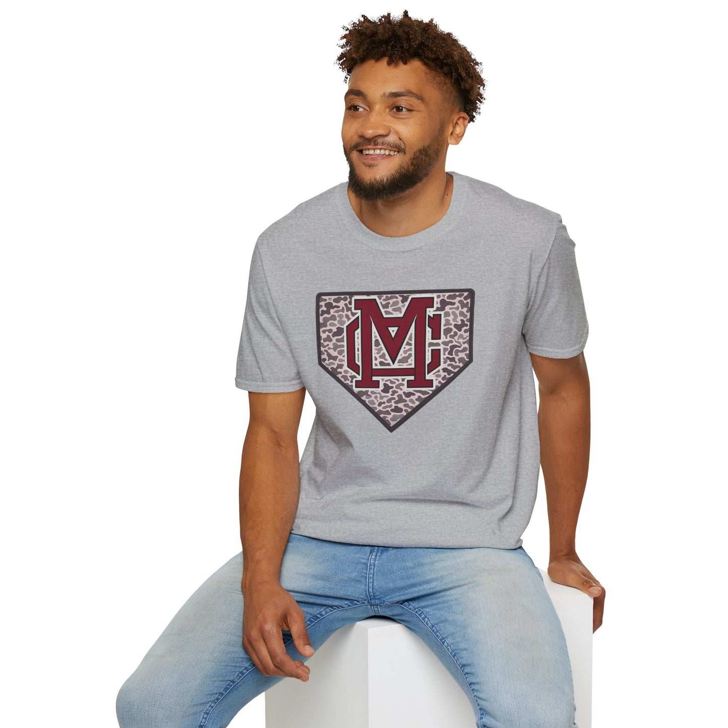 GILDAN - Home Plate Monogram T-Shirt — Camouflage Baseball Logo Tee
