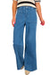 Dark Brown Retro Washed Patch Pocket Loose Jeans
