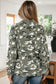 Green Camo Chest Pockets Loose Jean Jacket