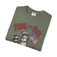 Feral But Free Since 1776 T-Shirt — Cute Raccoon American Flag Patriotic Tee