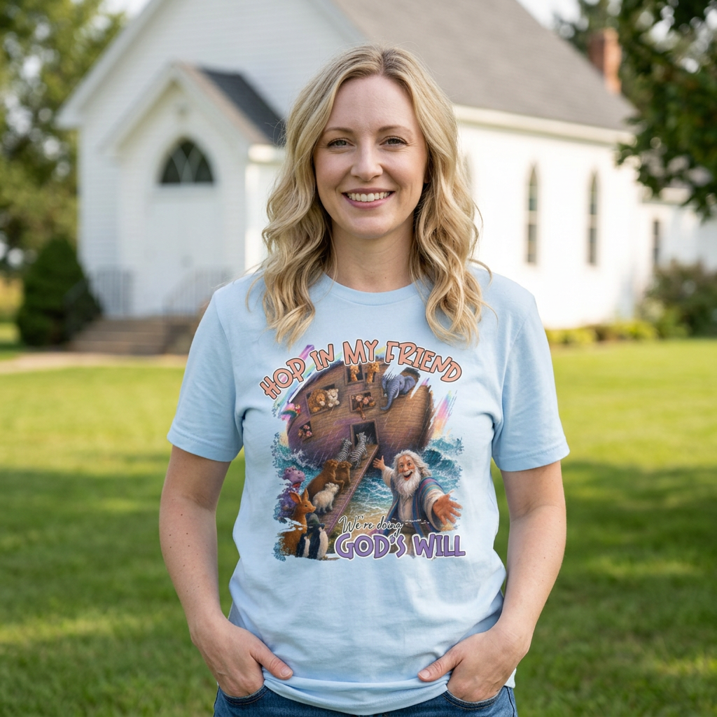 GILDAN - Hop In My Friend T-Shirt — Cute Noah’s Ark Animal Graphic Tee