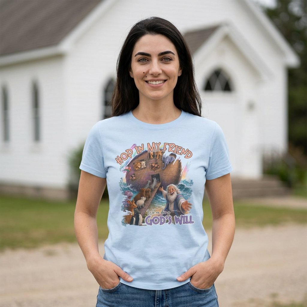 GILDAN - Hop In My Friend T-Shirt — Cute Noah’s Ark Animal Graphic Tee