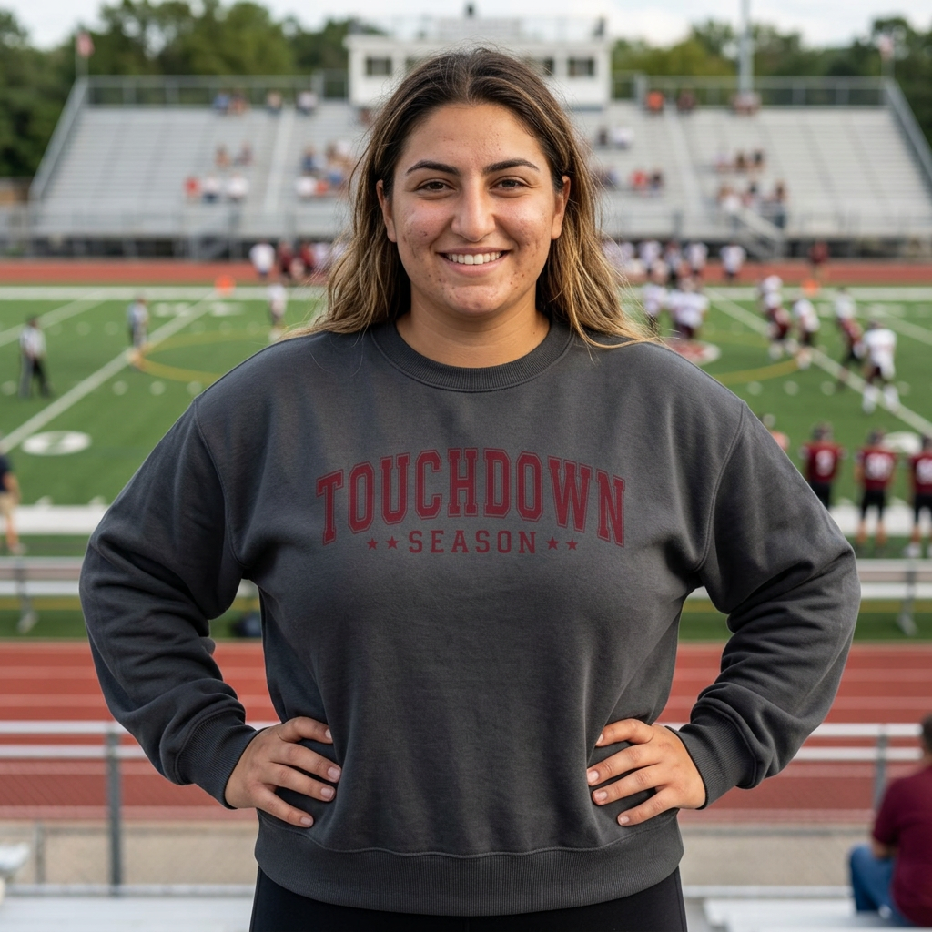 GILDAN - Touchdown Season Crewneck Sweatshirt — Football Game Day Pullover