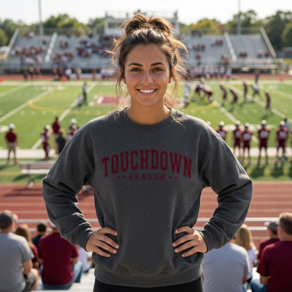 GILDAN - Touchdown Season Crewneck Sweatshirt — Football Game Day Pullover
