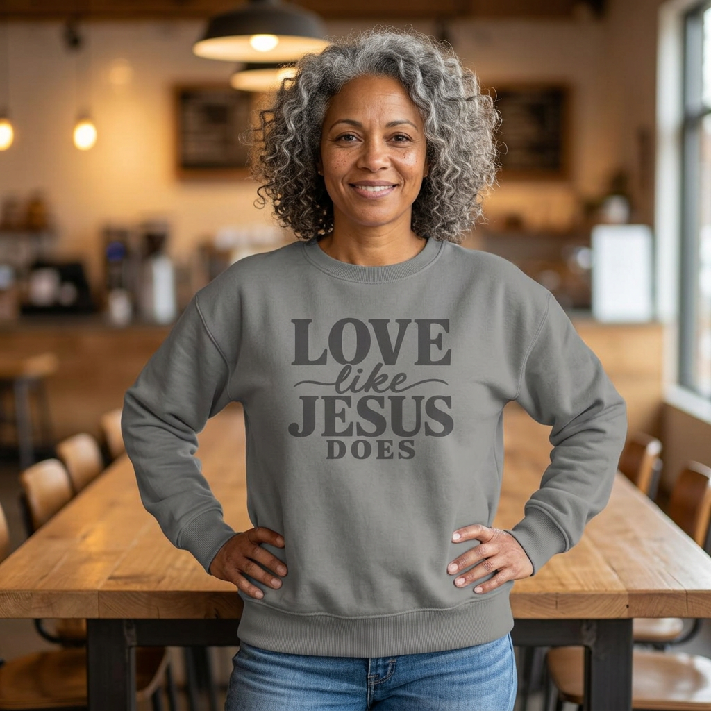 COMFORT COLORS - Love Like Jesus Does Sweatshirt — Inspirational Christian Crewneck