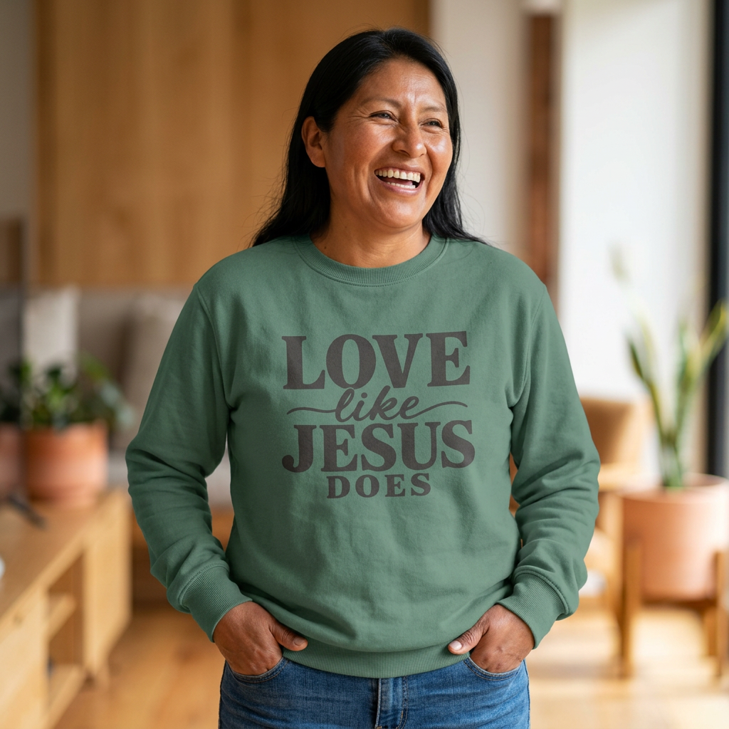 COMFORT COLORS - Love Like Jesus Does Sweatshirt — Inspirational Christian Crewneck