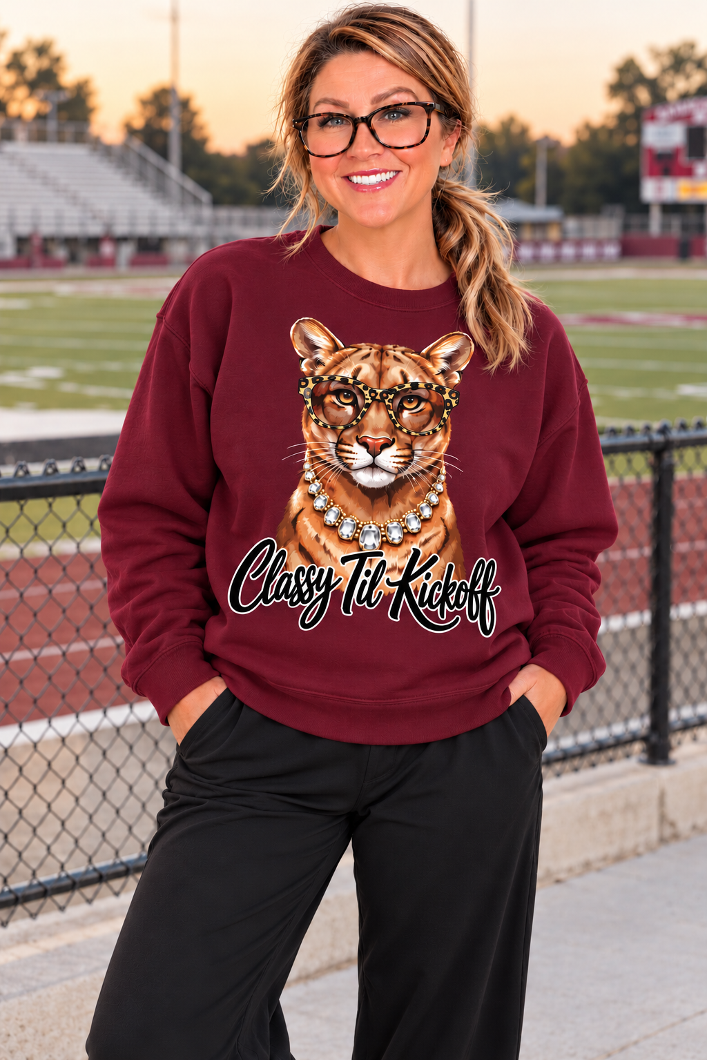 GILDAN - Classy Lil Kickoff  Cougar Graphic Sweatshirt