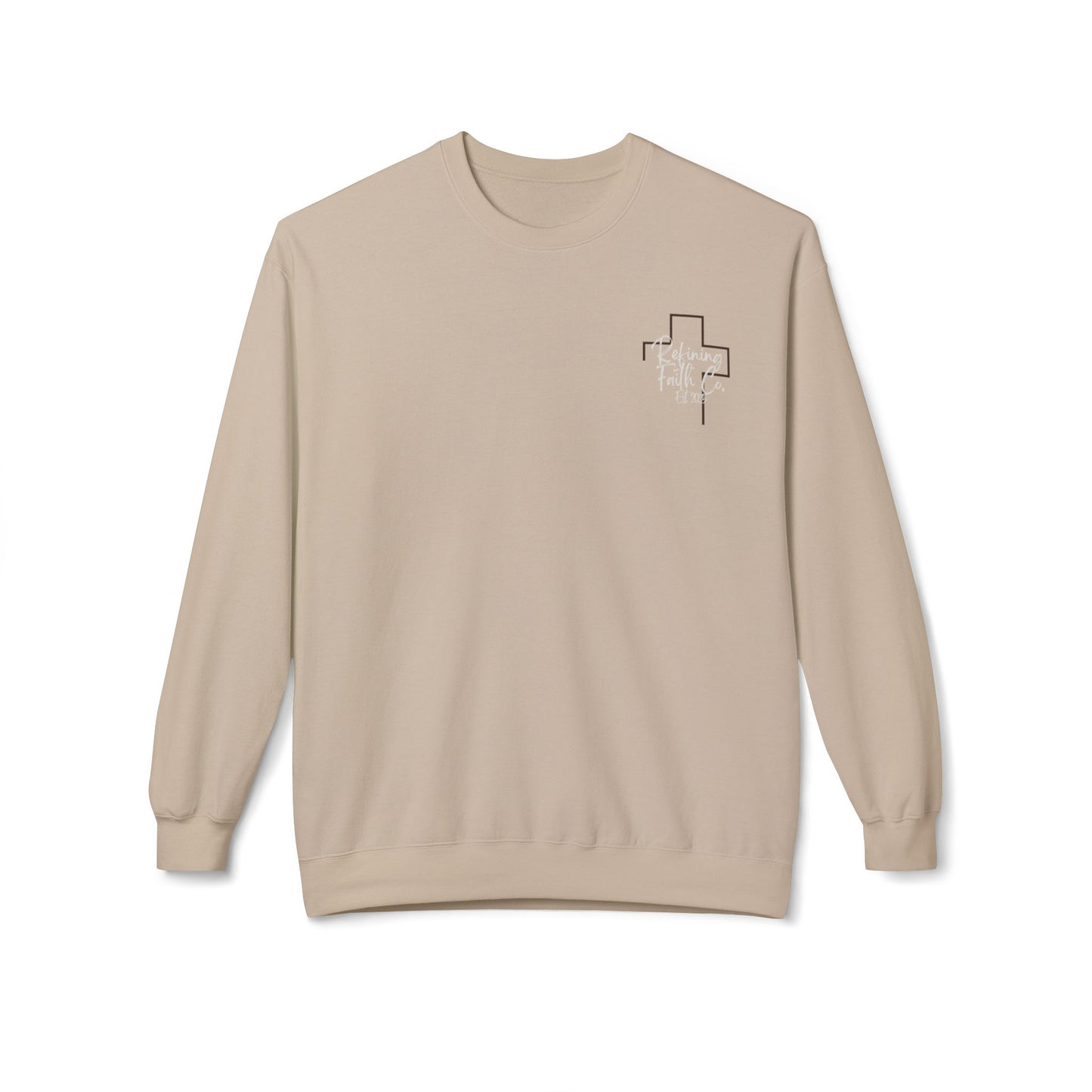 Christian Sweatshirt — Jesus Carrying Cross Crewneck (Faith Over Fear)