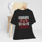 BELLA CANVAS - Cougars Football Tee – Vintage Stacked Design with Football Bow
