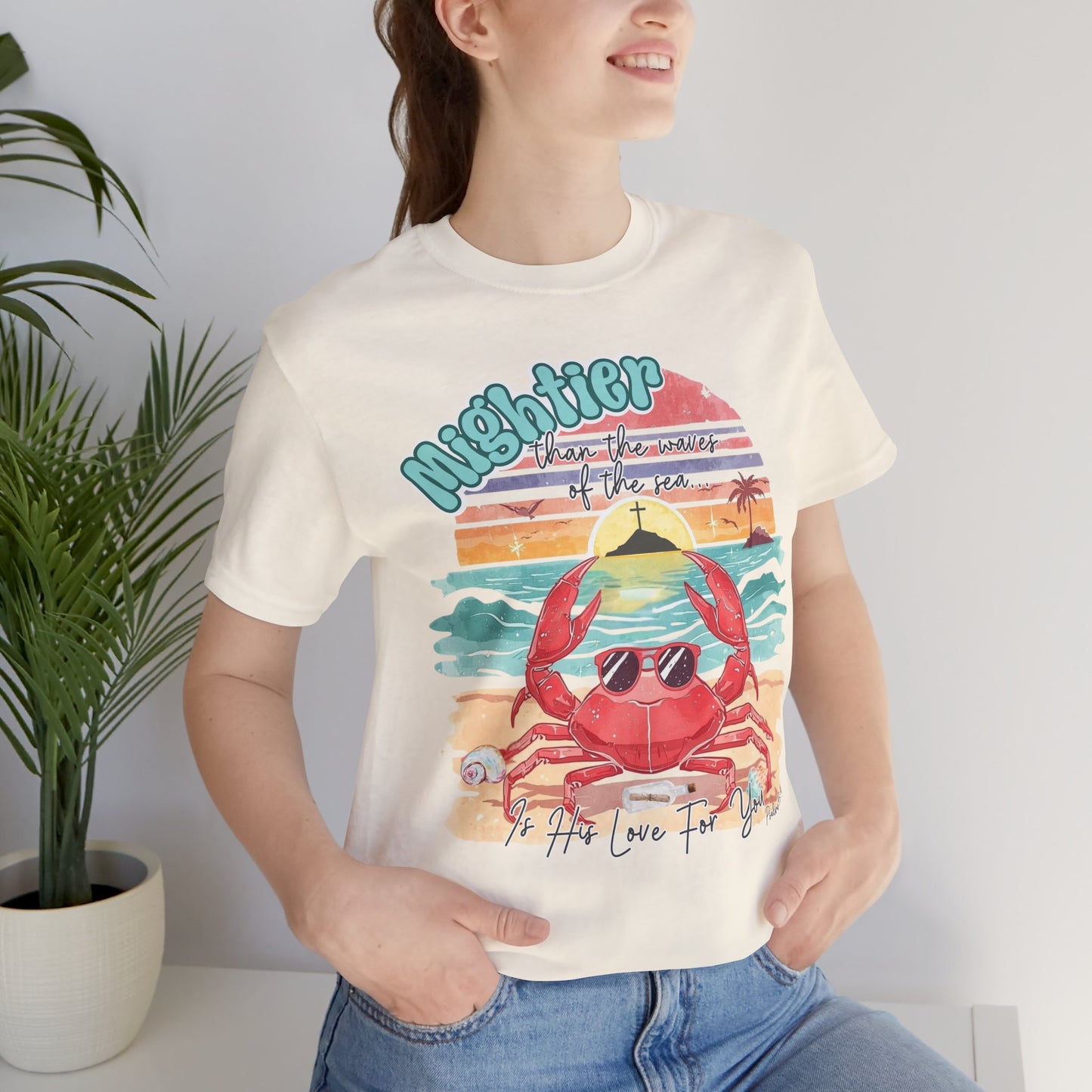 BELLA CANVAS -Crabby Beach Vibes T-Shirt — "Nighter" Sunglasses Crab Sunset Tee