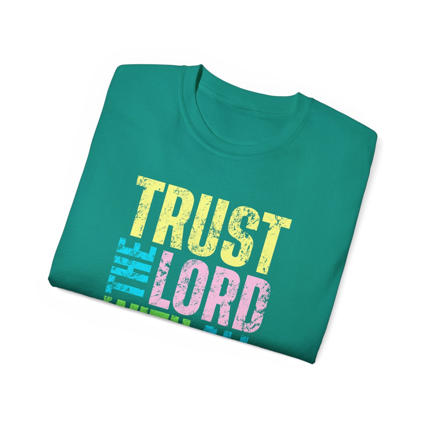 Christian T-Shirt - "Trust the Lord With All Your Heart" Colorful Faith Tee
