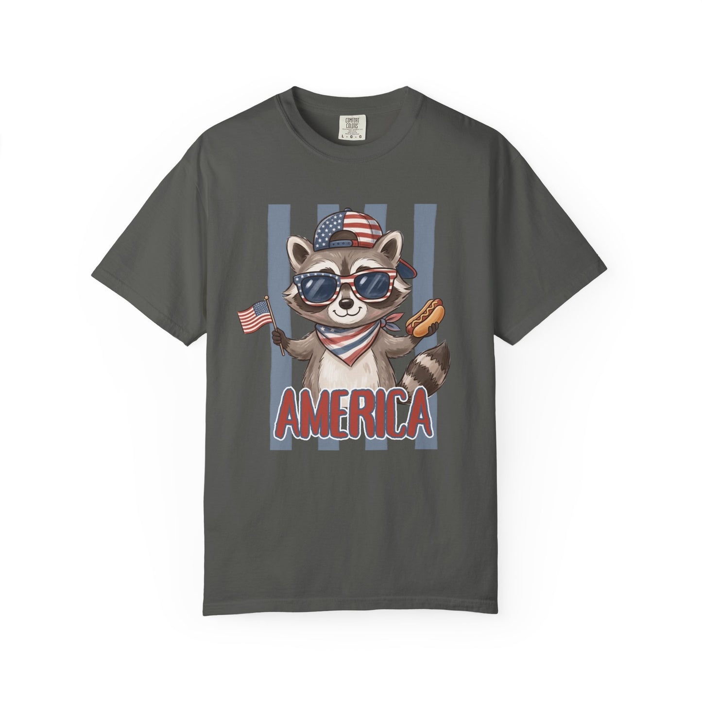 COMFORT COLORS - Patriotic Raccoon America T-Shirt
