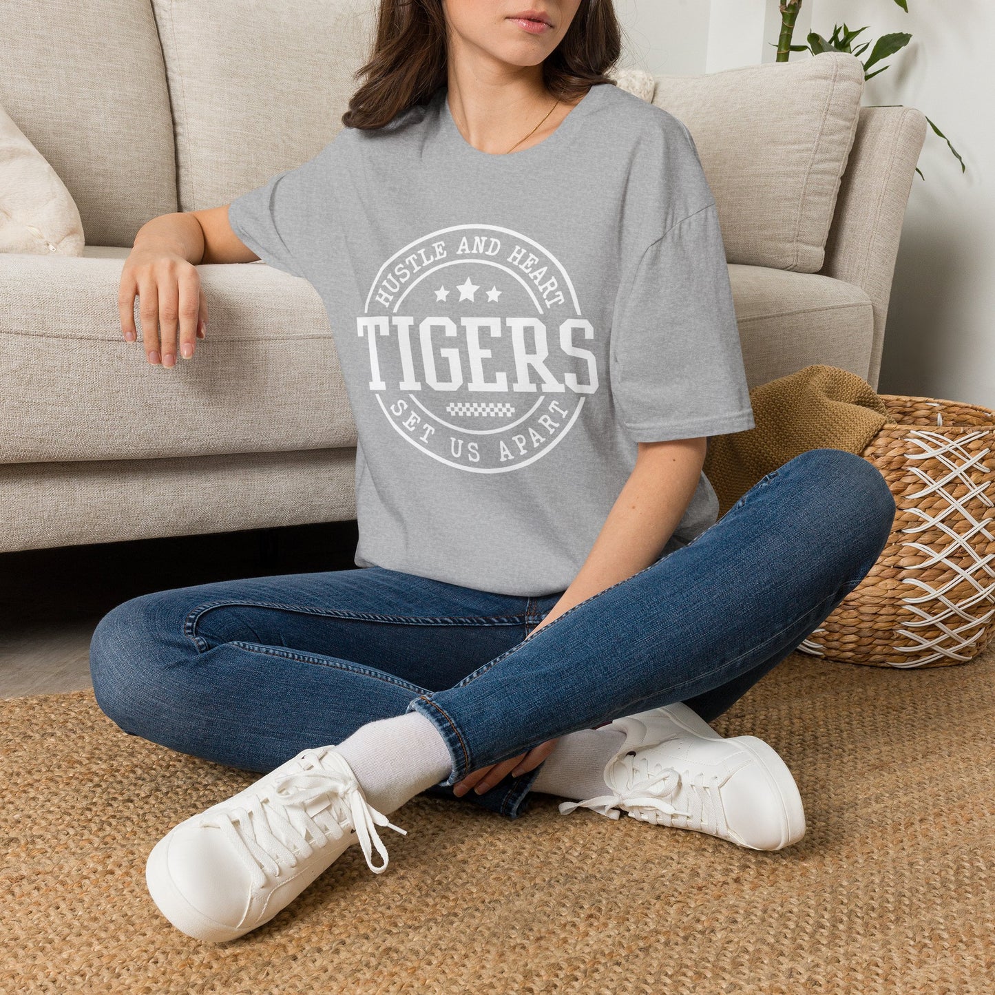 GILDAN - T-Shirt — Tigers Vintage Athletic Seal (“Hustle and Heart”)