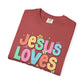COMFORT COLORS - Jesus Loves Me T-Shirt — Colorful Retro Kids/Youth Faith Tee