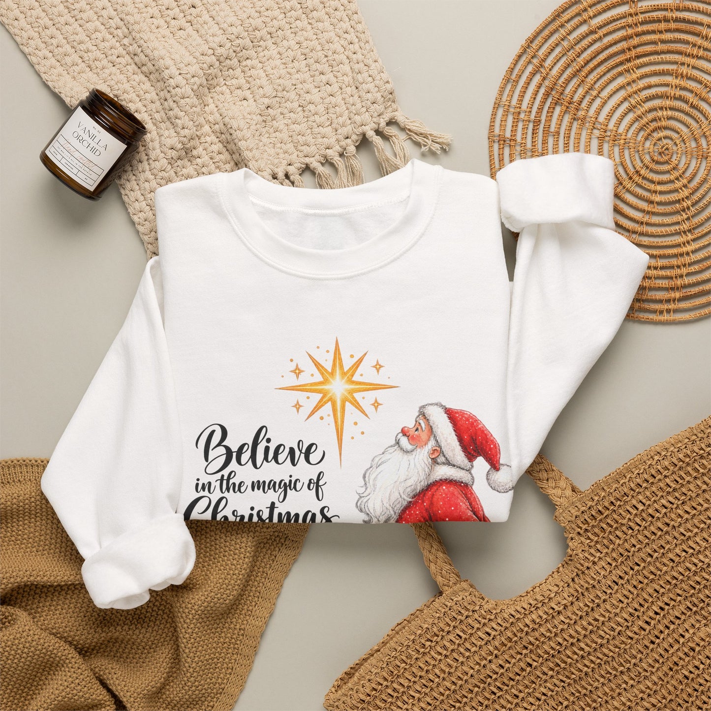 GILDAN - Believe in the Magic of Christmas Santa Crewneck Sweatshirt