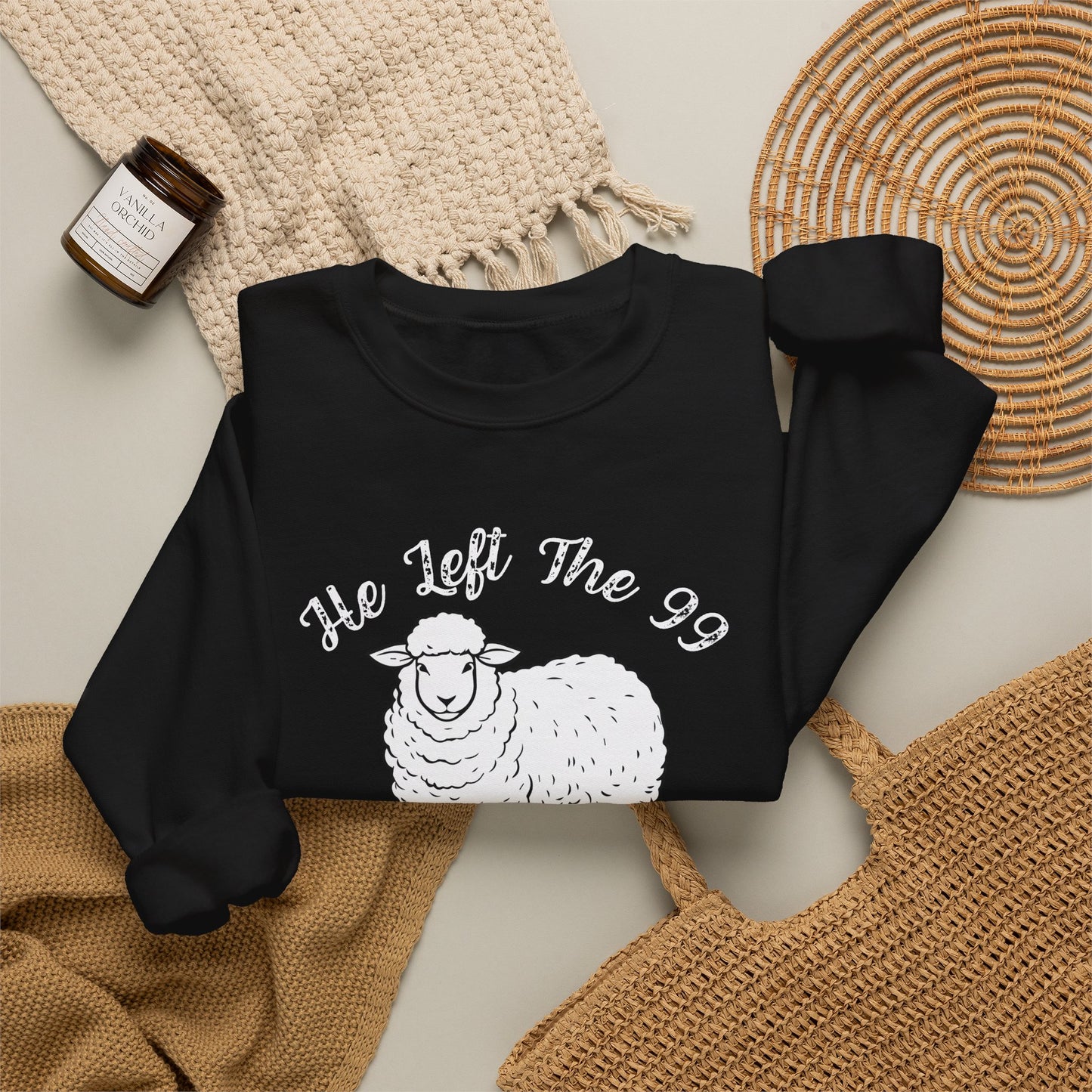 GILDAN -HE LEFT THE 99 WHITE FONT ADULT SWEATSHIRT