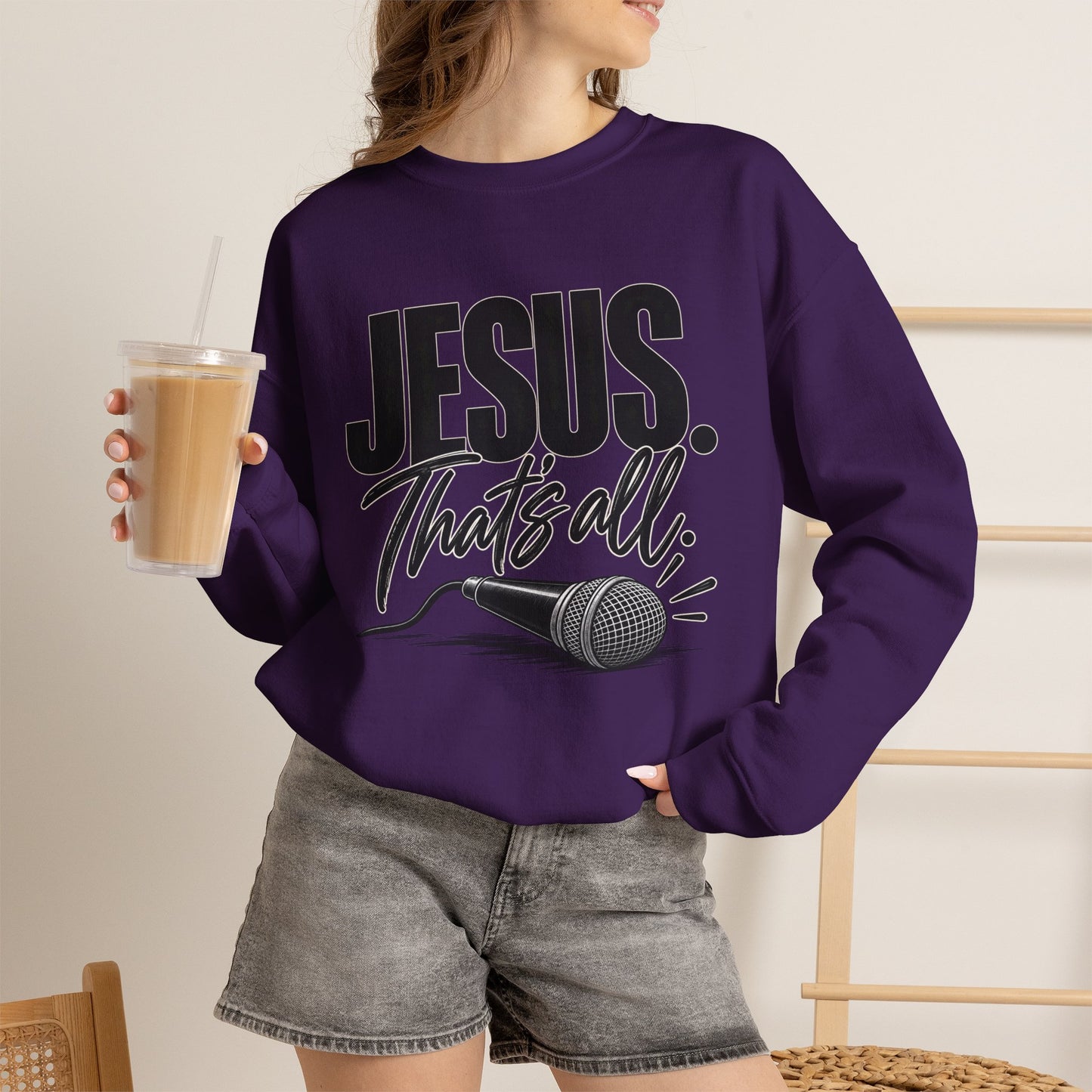 GILDAN - Crewneck Sweatshirt — "Jesus. That's All." Graphic Christian Pullover