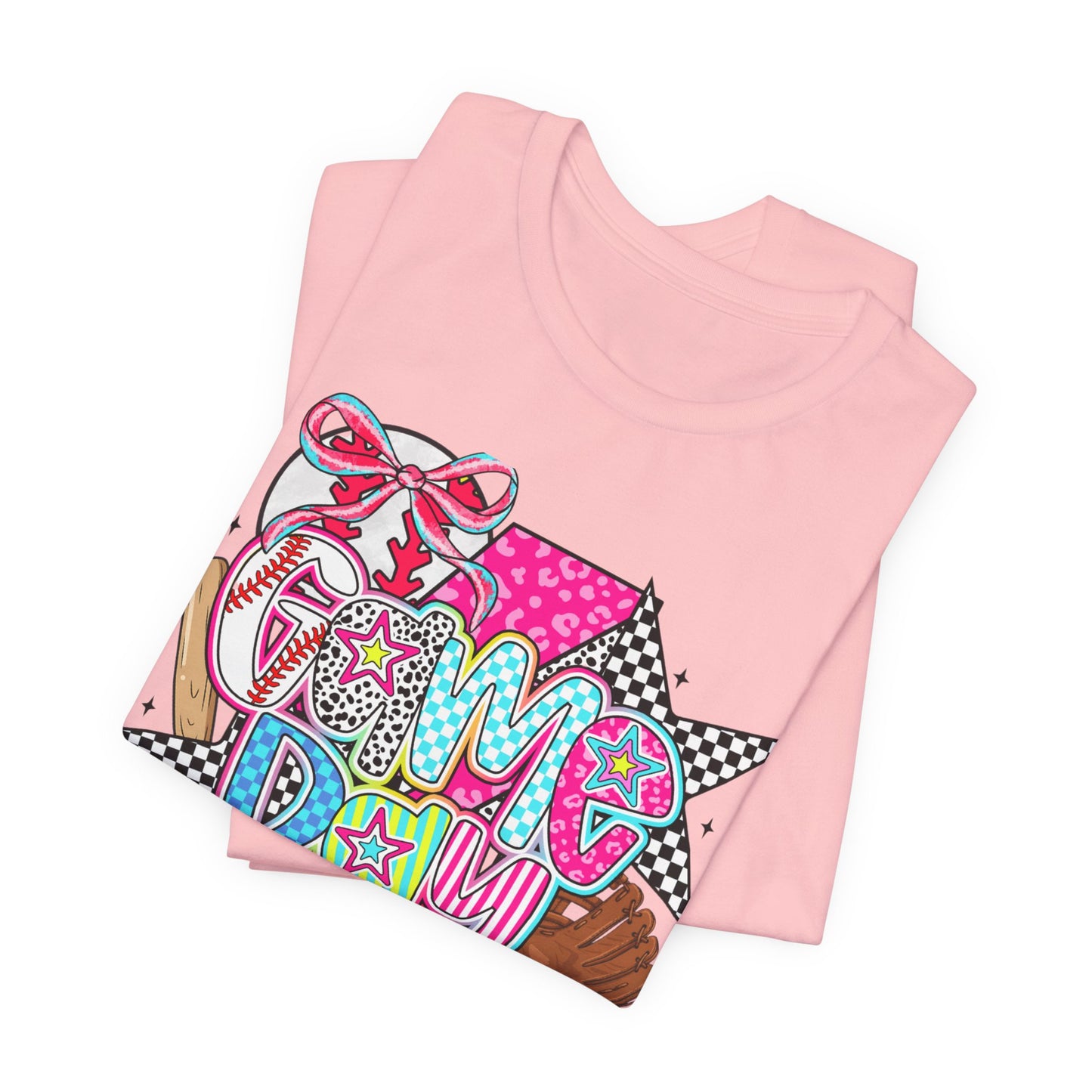 BELLA CANVAS - Baseball Mom Tee – 'Game Day' Colorful Pop Art Soft Cotton T-Shirt