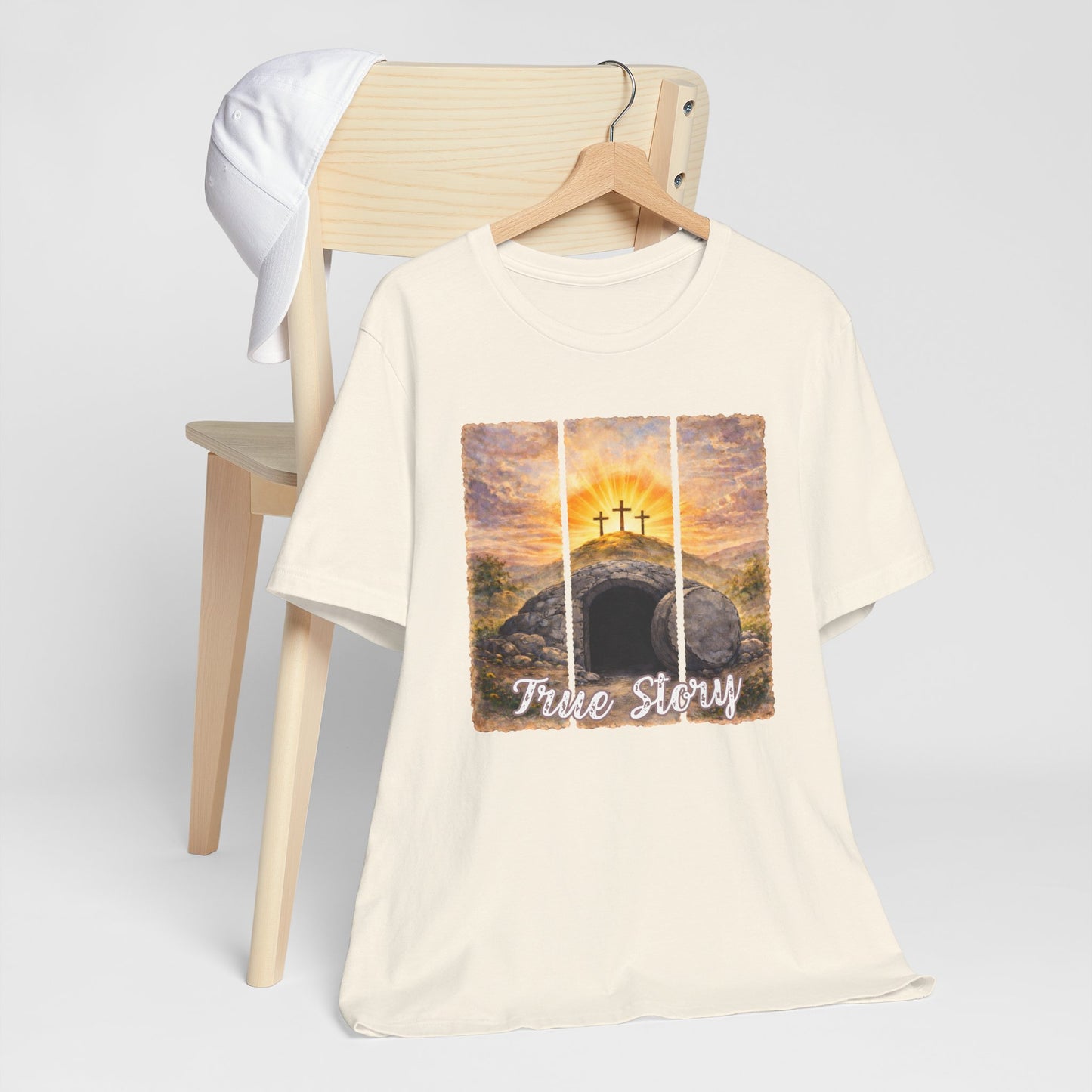 Bella Canvas- True Story Easter T-Shirt — Christian Crosses & Empty Tomb Graphic Tee