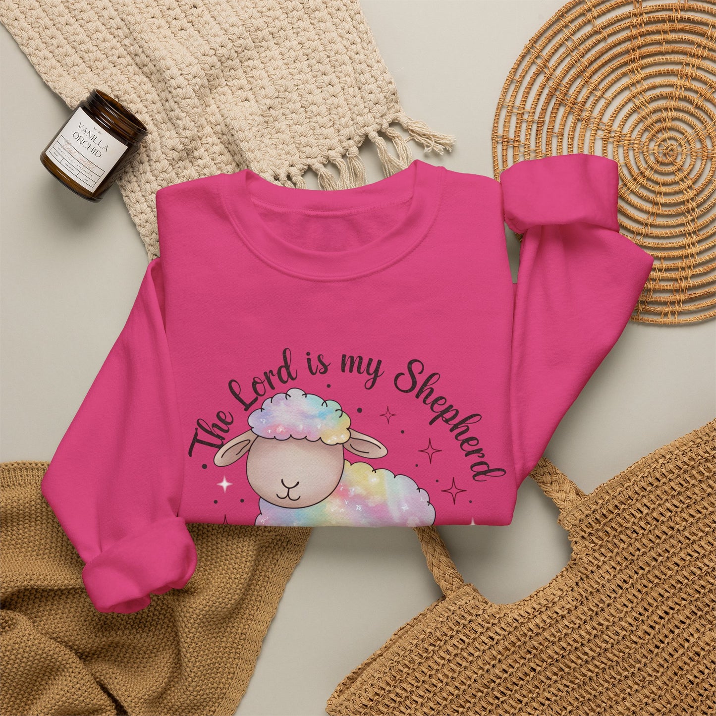 GILDAN - Psalm 23:1 Rainbow Lamb Sweatshirt