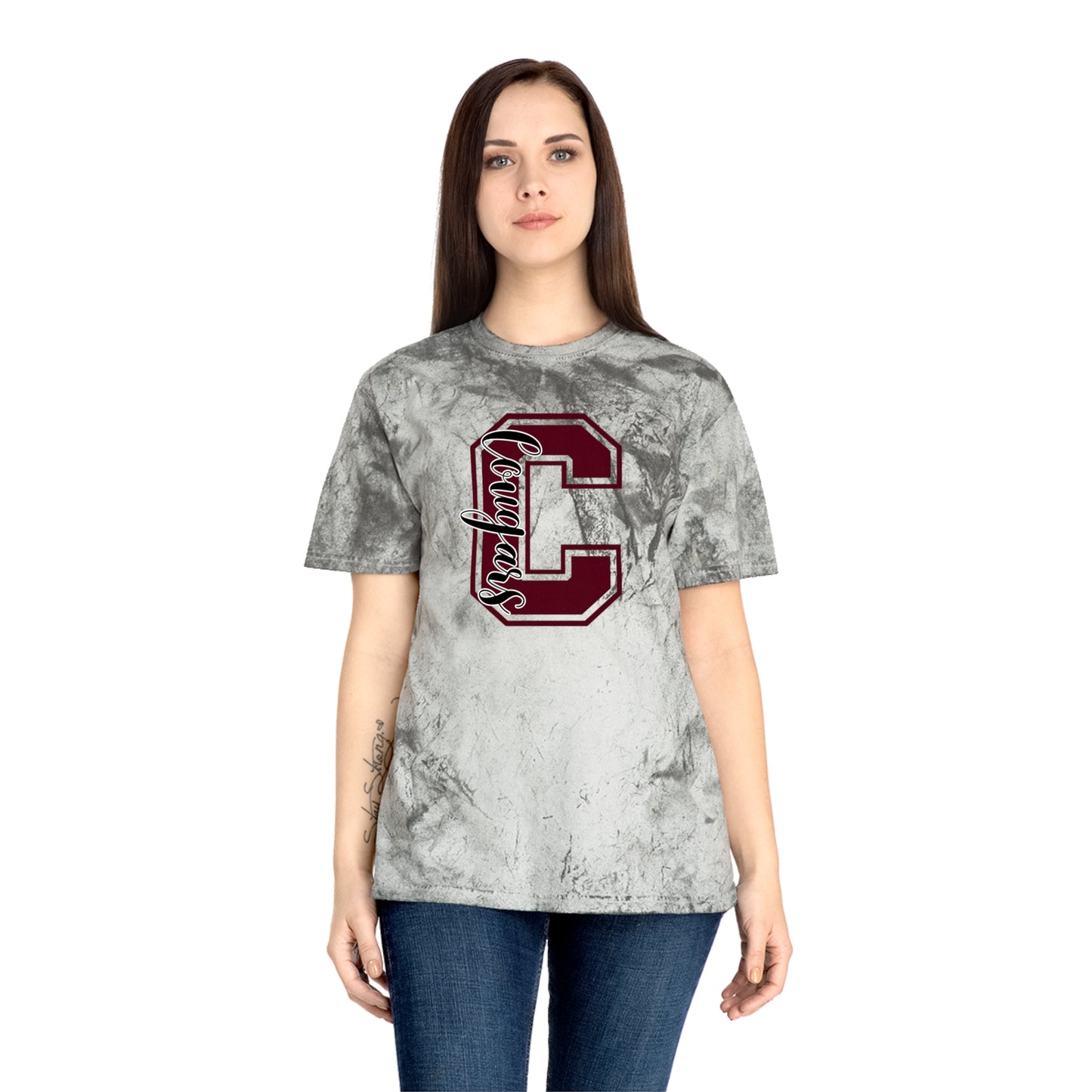 Tie-Dye Letter 'E' Baseball Script T-Shirt