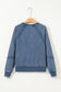 Jungle Green Lace Patchwork Detail Notched Neck Mineral Wash Baggy Sweatshirt