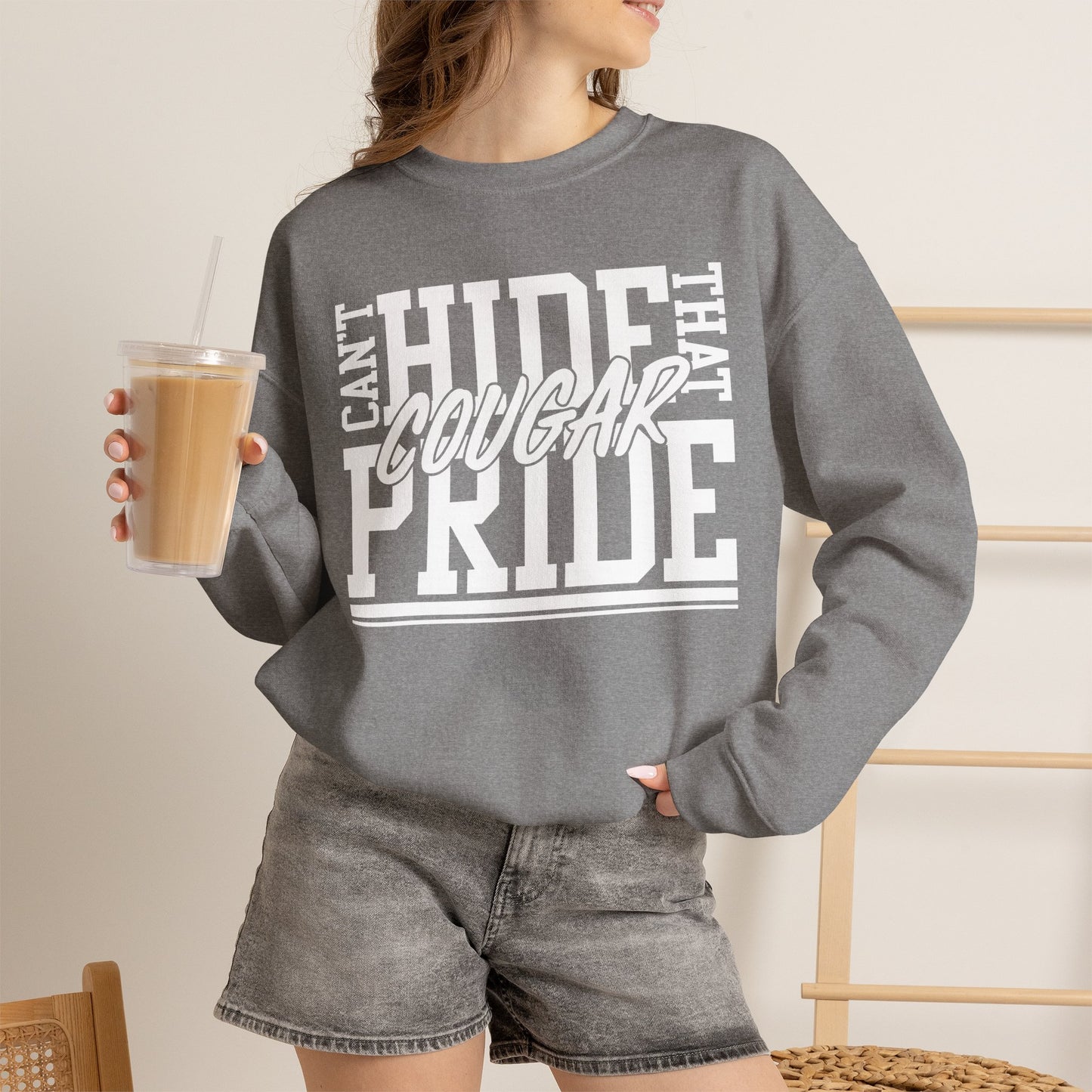 GILDAN - Cougar Pride Crewneck Sweatshirt — Can't Hide That Cougar Pride Graphic Pullover