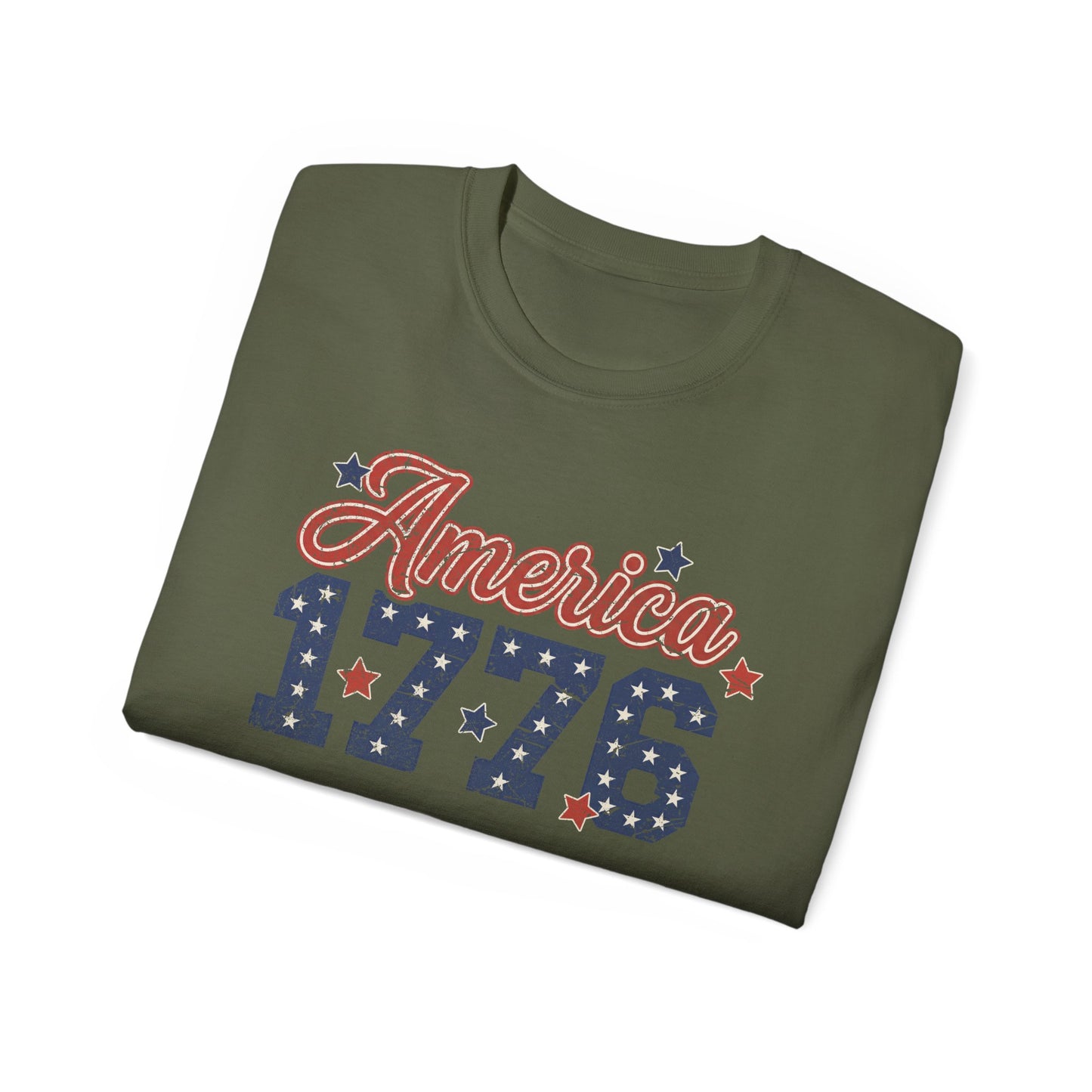 America 1776 Patriotic T-Shirt — Fourth of July USA Stars & Stripes Tee