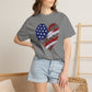COMFORT COLORS - Patriotic Leopard Flag Heart T-Shirt — American Flag Heart Graphic Tee