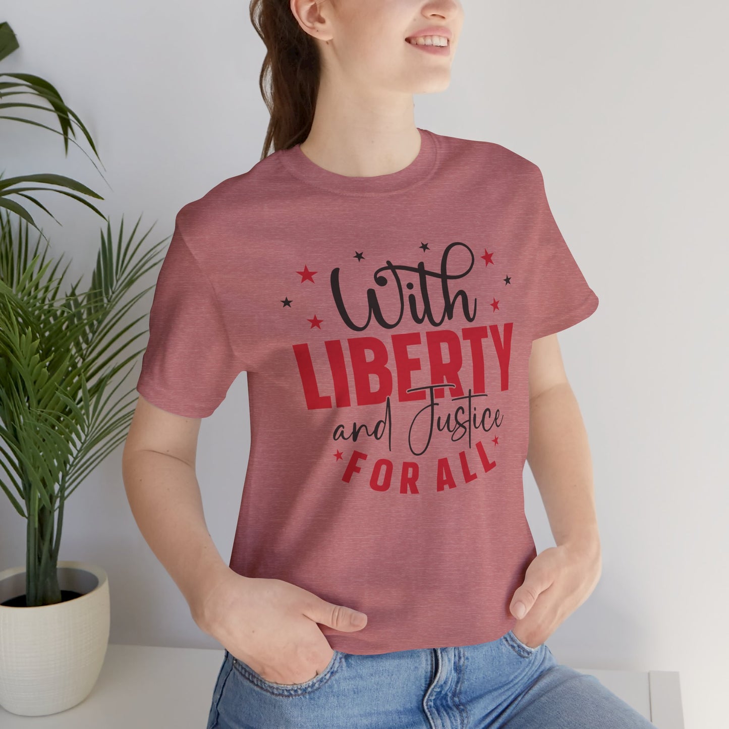BELLA CANVAS - Liberty and Justice For All T-Shirt — Patriotic Fourth of July Tee
