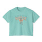 COMFORT COLOR - Nurse Boxy Tee — Floral Stethoscope Graphic for Women, "Nurse" Gift