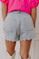 Dusk Blue Scalloped Hemline Acid Wash High Waist Denim Shorts