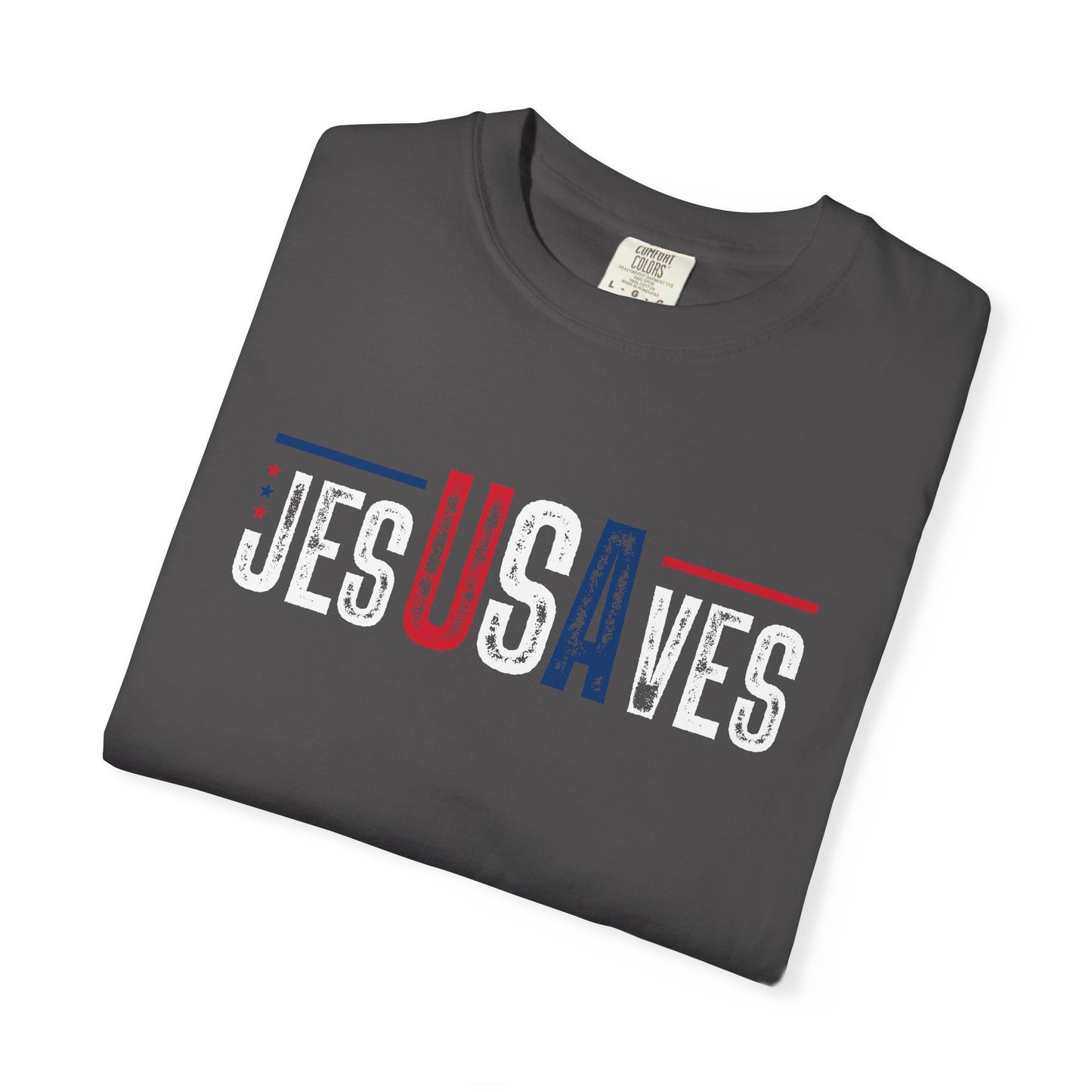 COMFORT COLORS - USA Minimalist Flag T-Shirt — Patriotic Red & Blue Graphic Tee