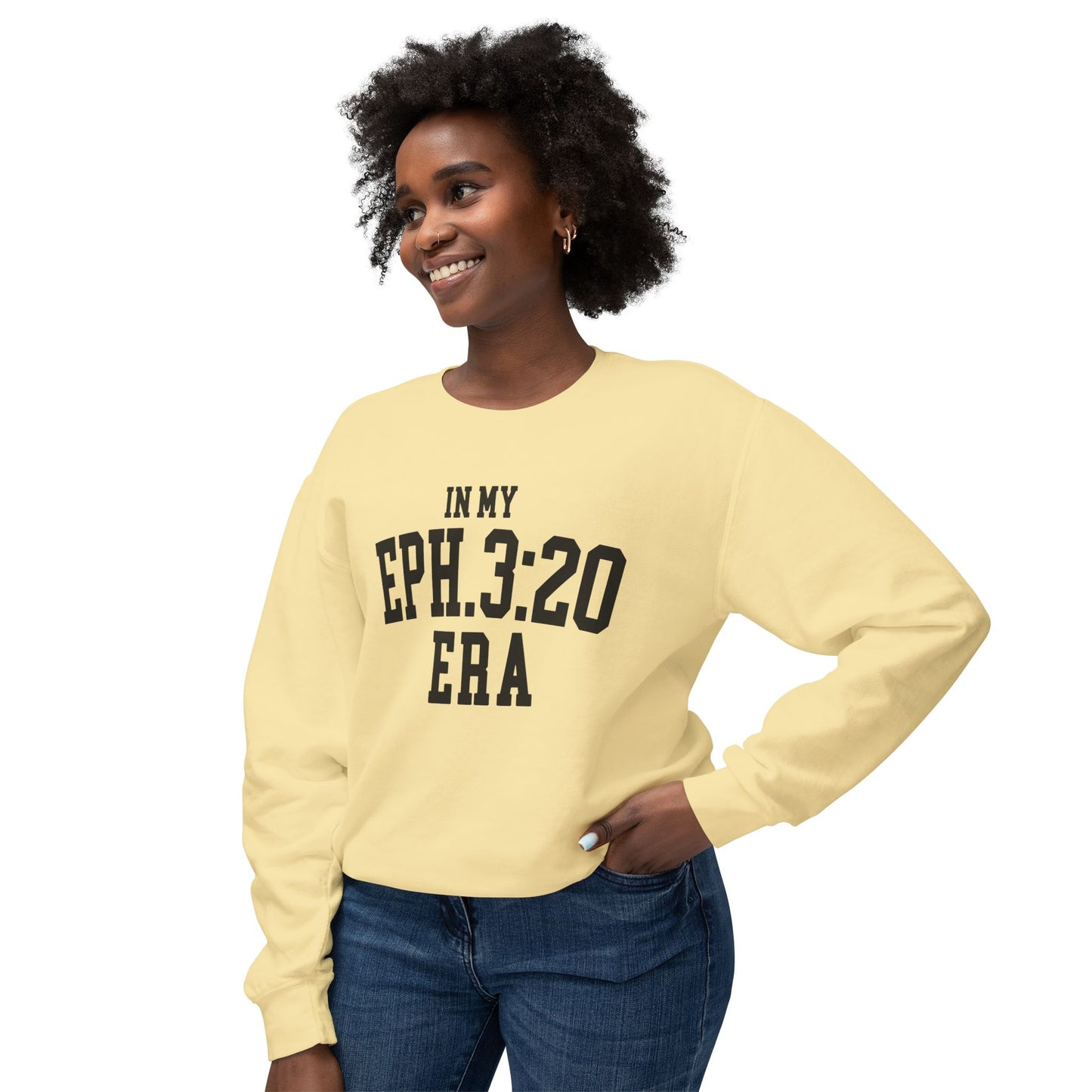 COMFORT COLORS - Eph. 3:20 Era Crewneck Sweatshirt — Inspirational Christian Pullover