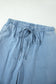 Beau Blue Ruffled Hem Wide Leg Chambray Pants