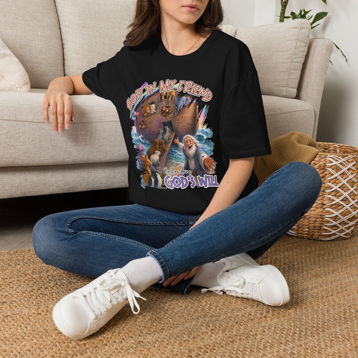 GILDAN - Hop In My Friend T-Shirt — Cute Noah’s Ark Animal Graphic Tee