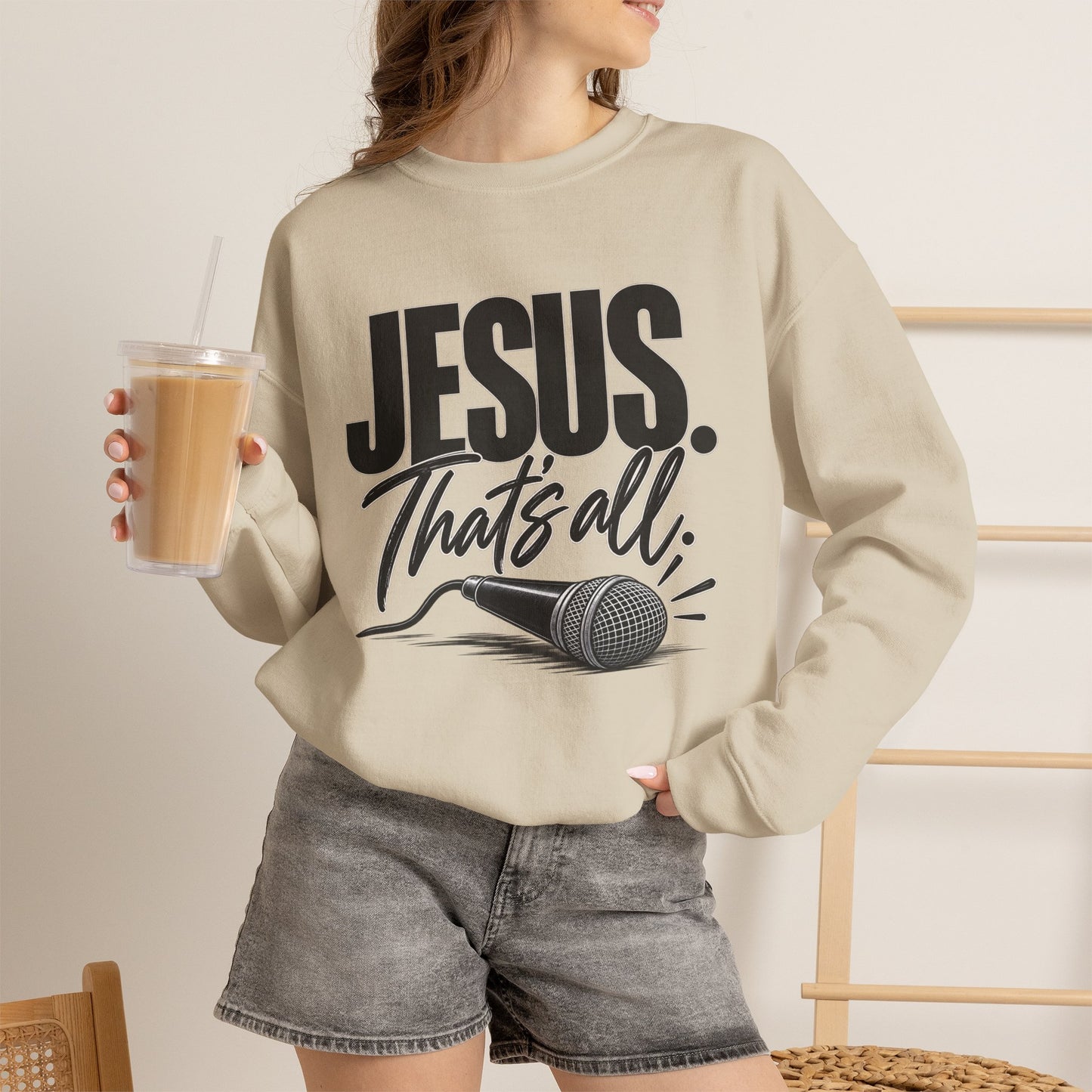 GILDAN - Crewneck Sweatshirt — "Jesus. That's All." Graphic Christian Pullover