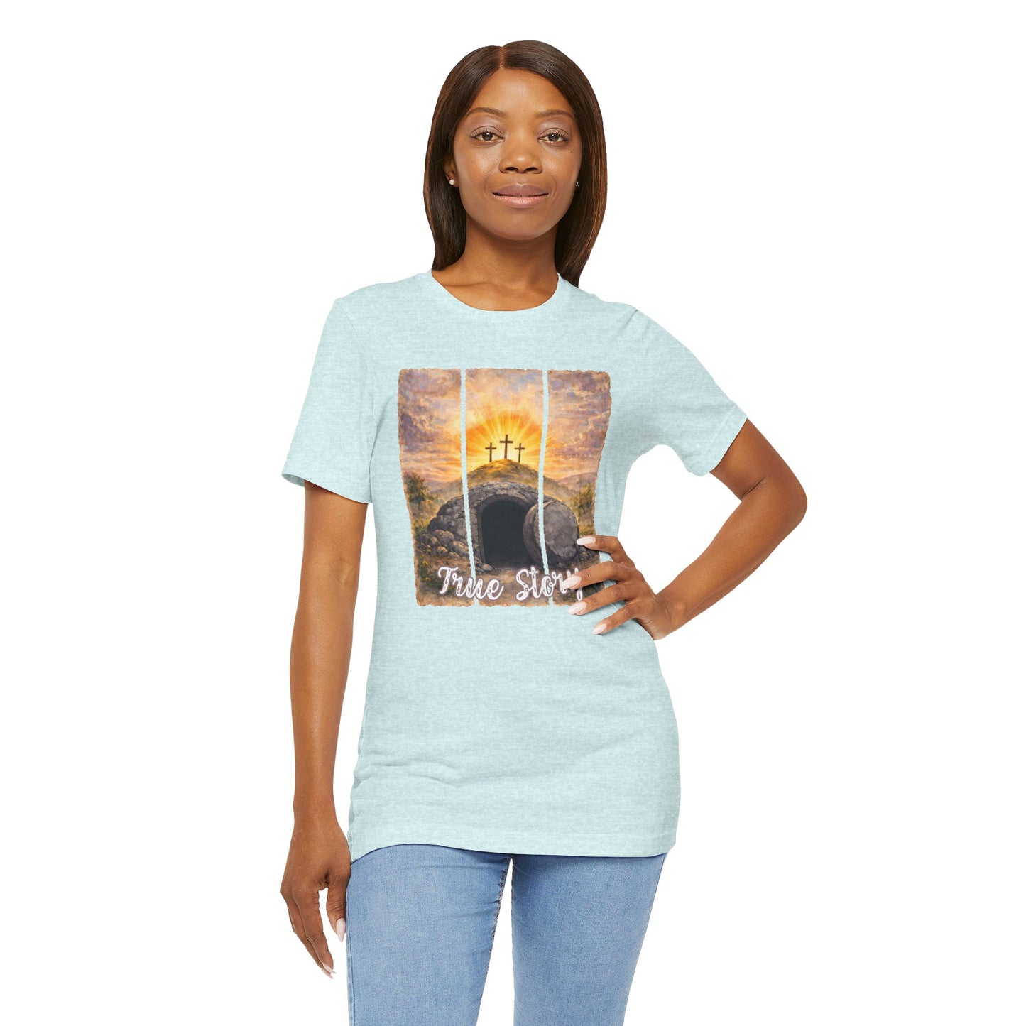 Bella Canvas- True Story Easter T-Shirt — Christian Crosses & Empty Tomb Graphic Tee