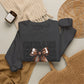 GILDAN - Cougars Cheer Bow Sweatshirt - Repeated Text Graphic Crewneck