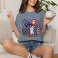 COMFORT COLORS - American Flag Nurse T-Shirt – Patriotic Stethoscope & Bow Healthcare Tee