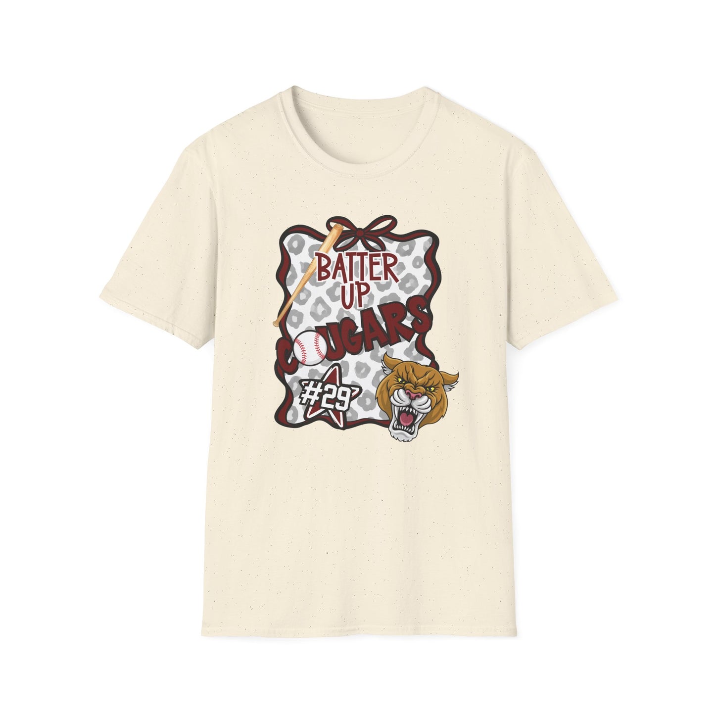 ** ***DO NOT ORDER THIS SHIRT - CONTACT ME @REFININGFAITHCOMPANY@GMAIL.COM TO PERSONALIZE THIS ***  Batter Up Cougars Baseball T-Shirt — #29 Team Spirit Tee