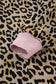 Pink Leopard Print Contrast Edge Long Sleeve Pullover Shorts Set