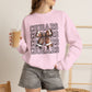 GILDAN - Cougars Cheer Bow Sweatshirt - Repeated Text Graphic Crewneck