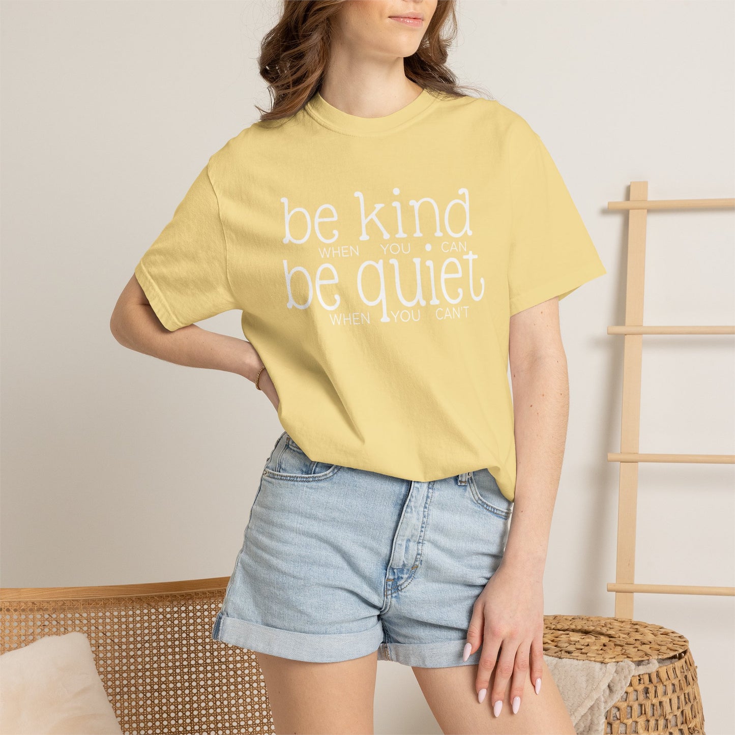 COMFORT COLORS - Garment-Dyed T-Shirt — Soft Vintage White Crew Tee