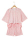 Sky Blue Exposed Seam Detail Polka Dot Loose Tee Drawstring Shorts Set