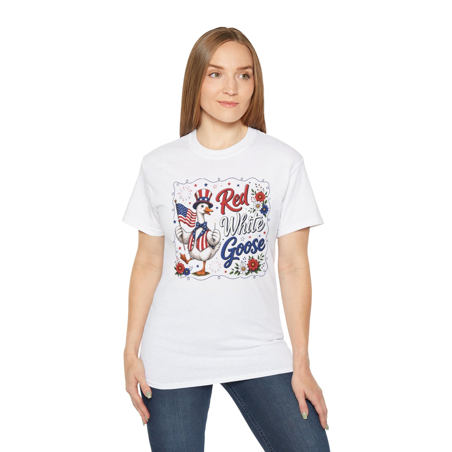 Patriotic "Red White Goose" Tee