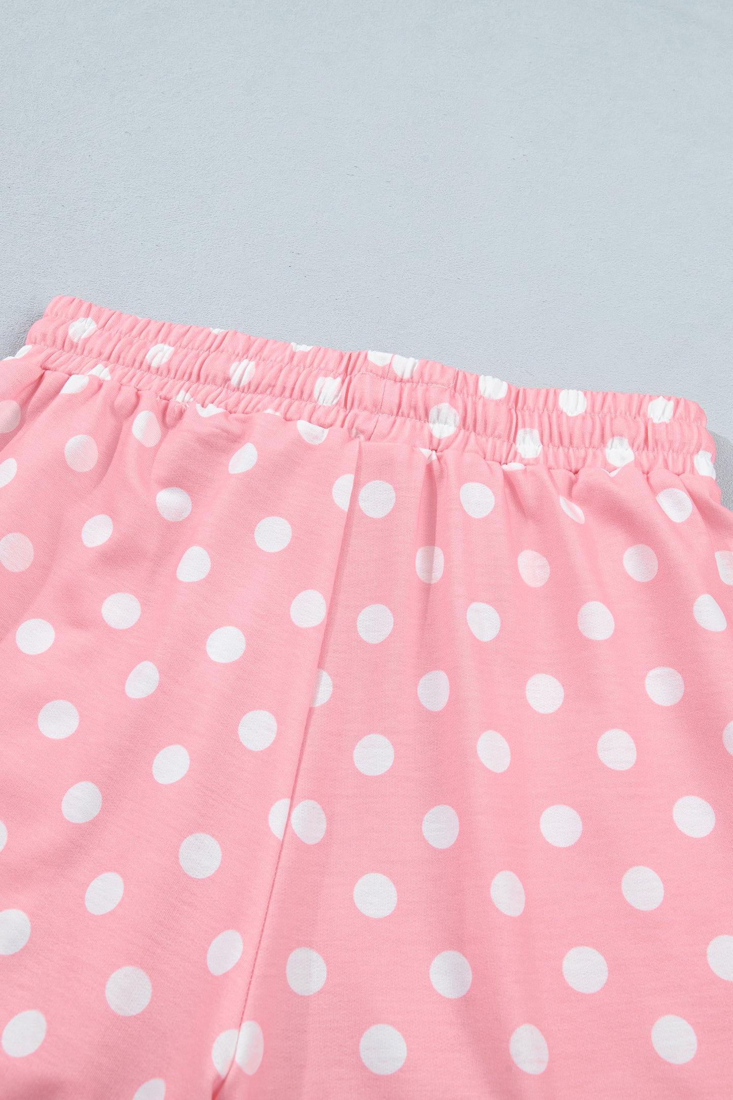 Green Polka Dot Oversized Top Drawstring Short Set