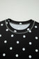 Sky Blue Exposed Seam Detail Polka Dot Loose Tee Drawstring Shorts Set