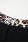 Black Plus Size Leopard Patchwork Round Neck Loose Tee