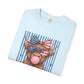 COMFORT COLORS - All American Girl T-Shirt — Patriotic Cow Pup Graphic Tee